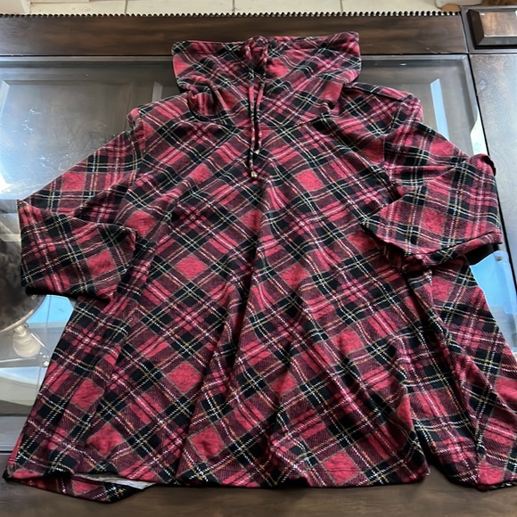 John Mark plaid drawstring cowl neck tunic - Picture 6 of 11